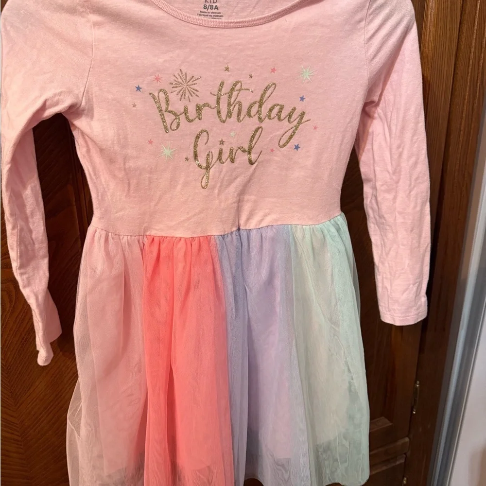 Birthday Girl Rainbow Tutu Dress